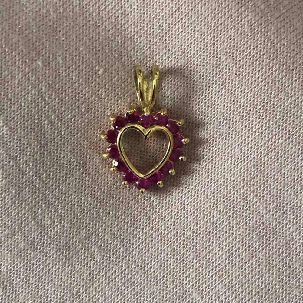 Ruby & gold plate pendant